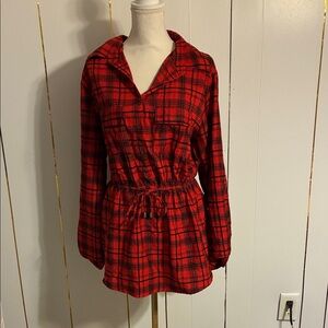 Red Plaid Long Sleeve Shirt